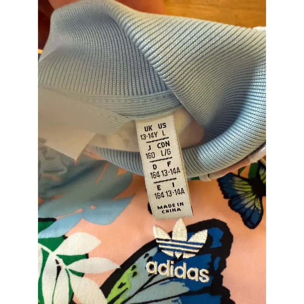 Adidas Girls' Floral Track Jacket Size 13-14